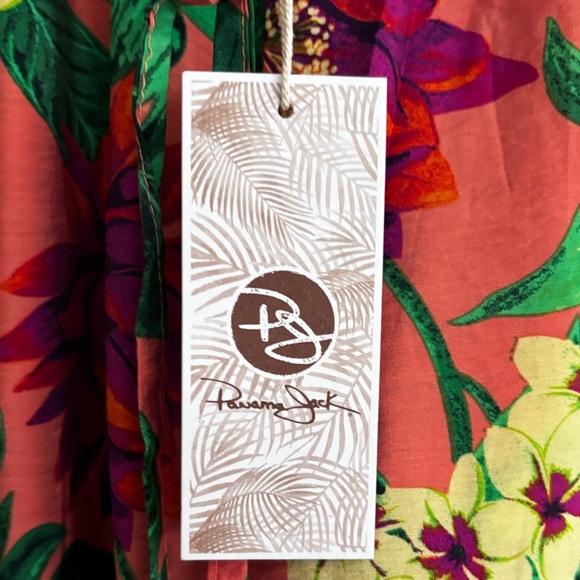 Panama Jack Tropical Floral Pants NWT Size L Wide Leg Beach Resort - Picture 2 of 9